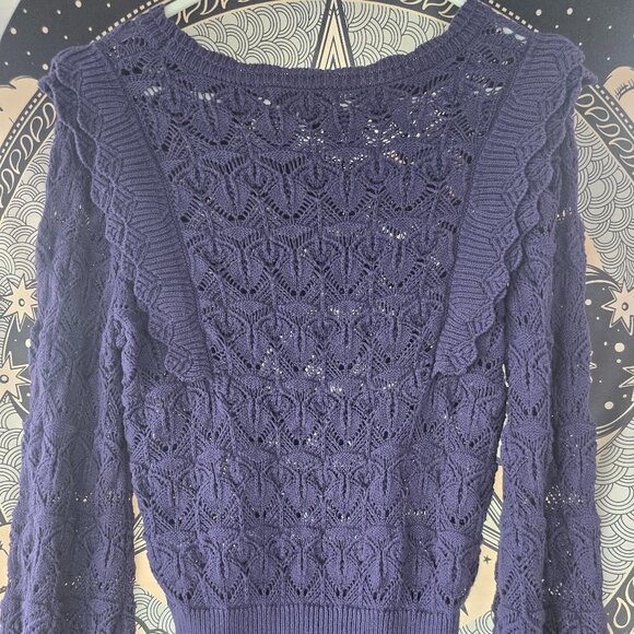 NWT Single Thread Women's Pointelle Sweater - Small - Picture 5 of 5